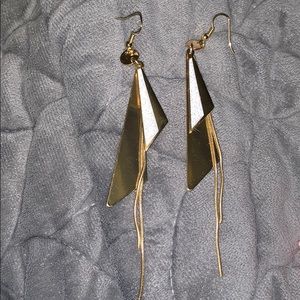 New Silver and gold 5” earrings dangles.